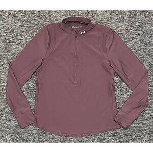 Under Armour Qualifier Run 2.0 Womens L Mauve Half-Zip Thumbhole Pullover